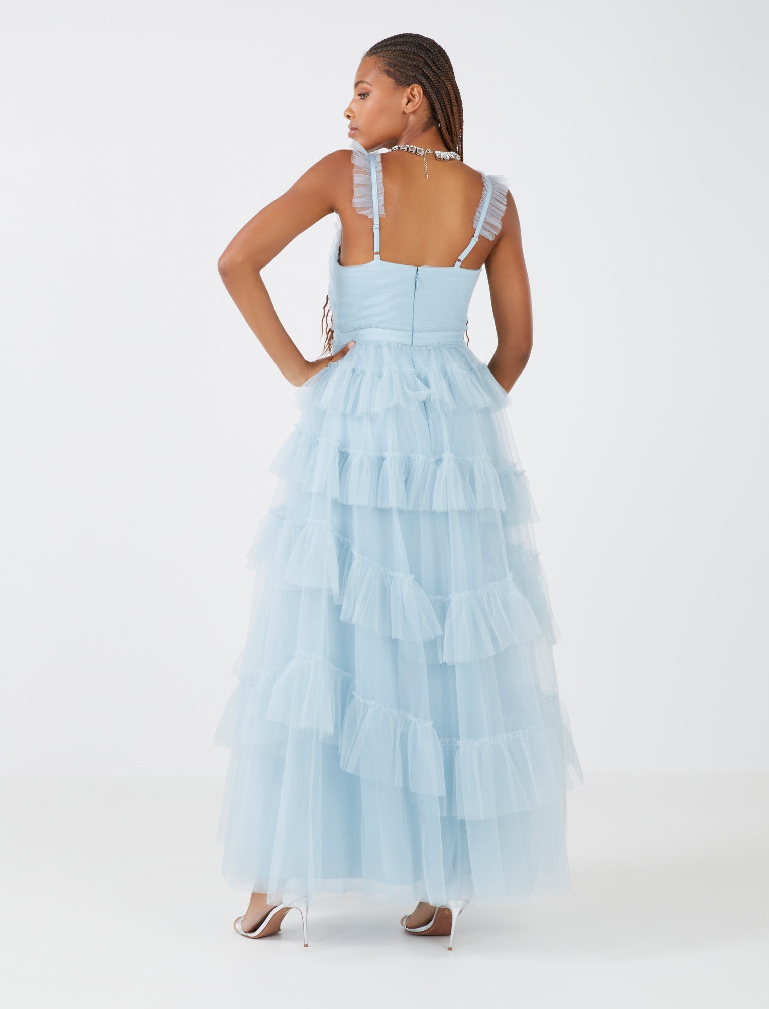 Luna Ruffled Evening Dress - BCBGMAXAZRIA